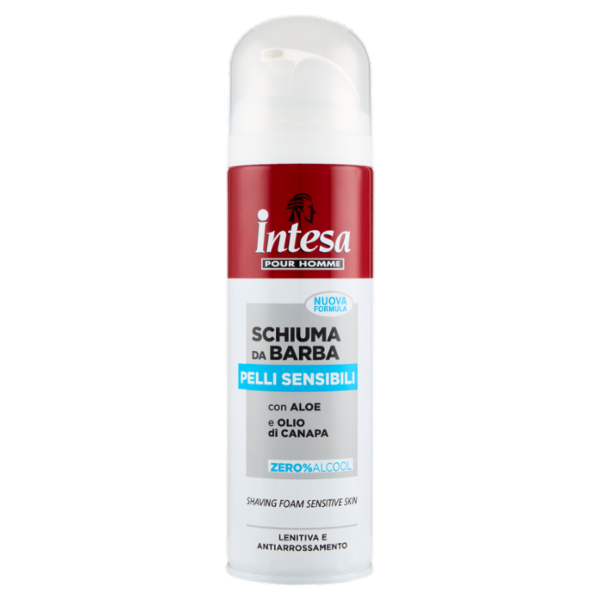 Intesa Pour Homme Schiuma da Barba Pelli Sensibili con Aloe e Olio di Canapa 300 mL