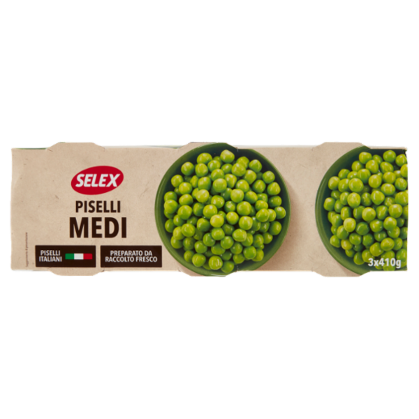 Selex Piselli Medi Lessati 3x410 g