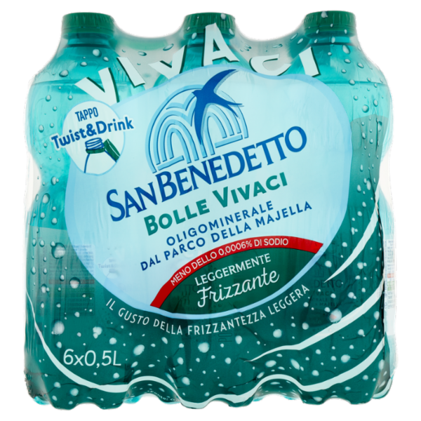 San Benedetto Acqua Minerale dal Parco della Majella Leggermente Frizzante 6 x 0,5 L