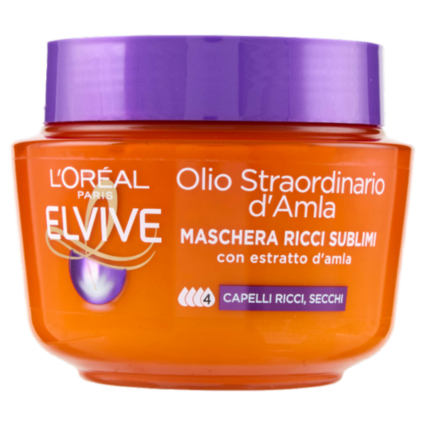 Elvive Olio Straordinario d'Amla Maschera Ricci Sublimi, per Capelli Ricci e Secchi, 300 ml
