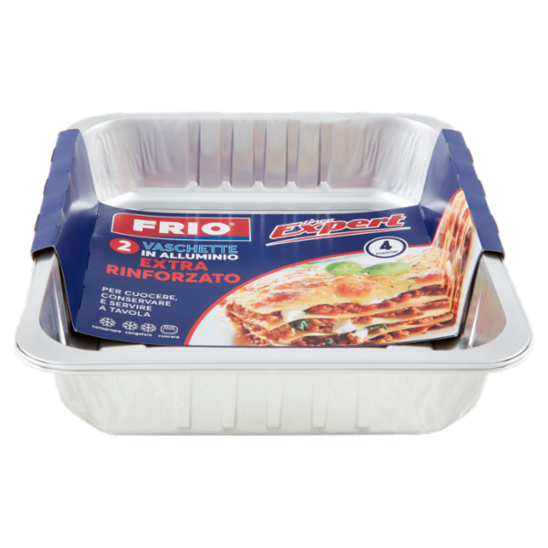 Frio Linea Expert Vaschette in Alluminio Extra Rinforzato 4 Porzioni 2 pz