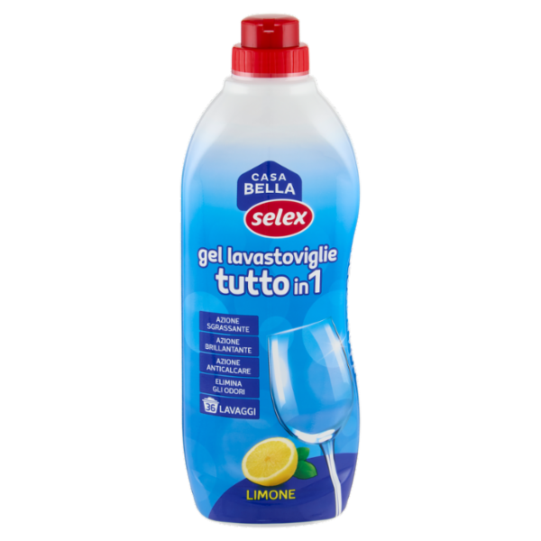 Selex Casa Bella Detersivo per Lavastoviglie Gel Tutto in 1 al Limone 650 ml
