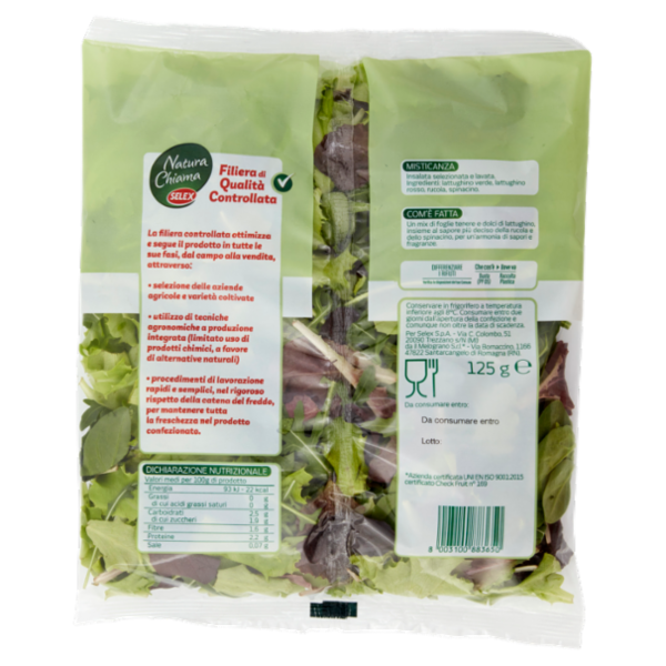 Selex Natura Chiama Misticanza Lavata e Pronta per il Consumo 125 g