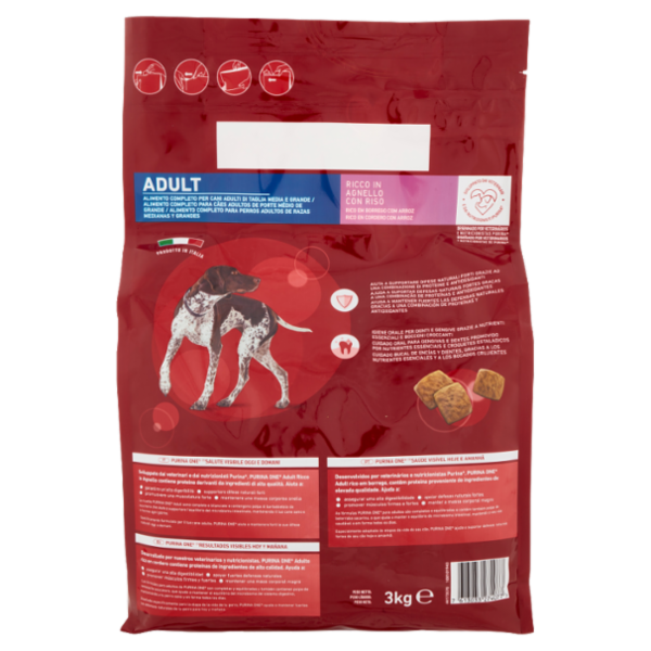 PURINA ONE Adult Ricco in Agnello con Riso 3 kg