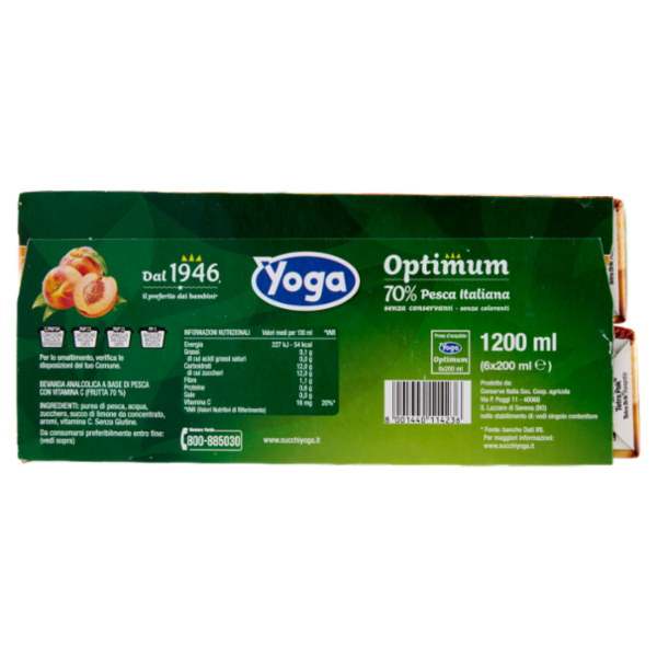 Yoga Optimum 70% Pesca Italiana 6 x 200 ml
