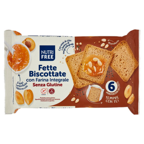 Nutrifree Fette Biscottate con Farina Integrale Senza Glutine 225 g