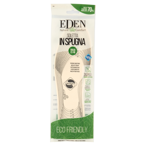 Eden Natural Comfort Soletta in Spugna Taglia 22/46