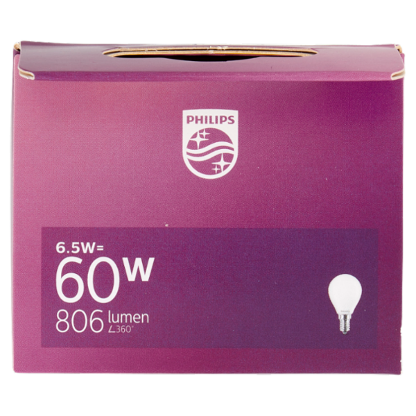 Philips Led sfera vetro 60W E14 2700K