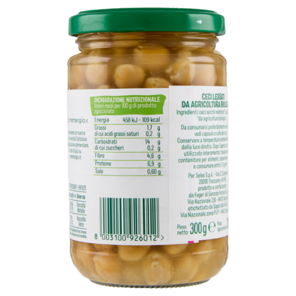 Selex Natura Chiama Ceci Lessati Italiani Biologici 300 g