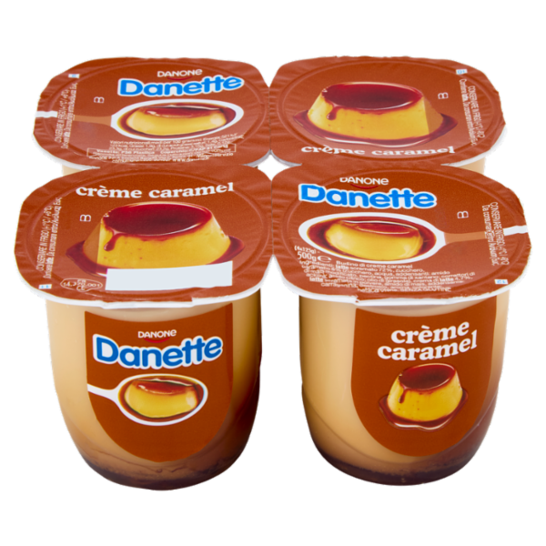 DANETTE, budino gusto caramello, fresco dessert, Senza Conservanti, Senza Glutine, 4x125g
