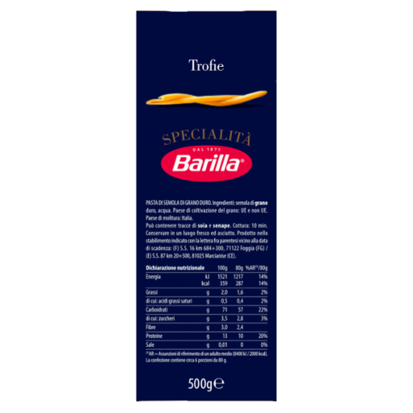 Barilla Pasta Specialità Trofie 500g