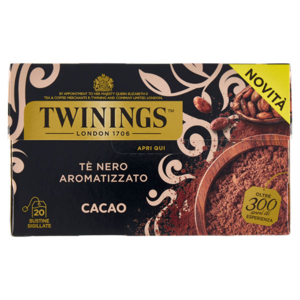 Twinings Cacao Tè Nero aromatizzato 20 filtri The 40 g