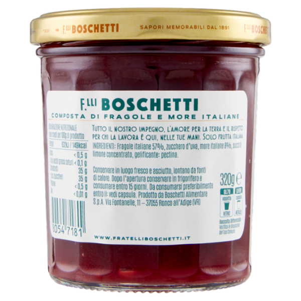 F.lli Boschetti la Frutta Italiana Fragola e Mora 320 g