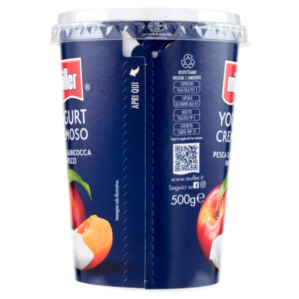 müller Yogurt Cremoso Pesca e Albicocca in Pezzi 500 g
