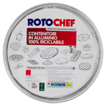 Rotochef Contenitori In Alluminio 100% Riciclabile Diametro 32 Cm 2 Pz