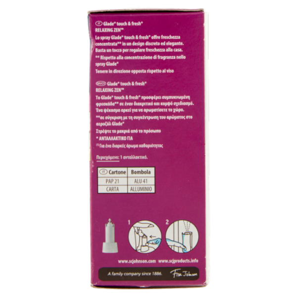 Glade Touch&Fresh Ricarica, Profumatore per Ambienti, Fragranza Relaxing Zen 10ml