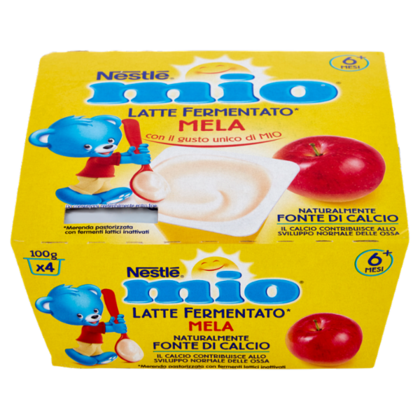 NESTLÉ MIO Merenda Latte Fermentato Mela 4 vasetti da 100 g