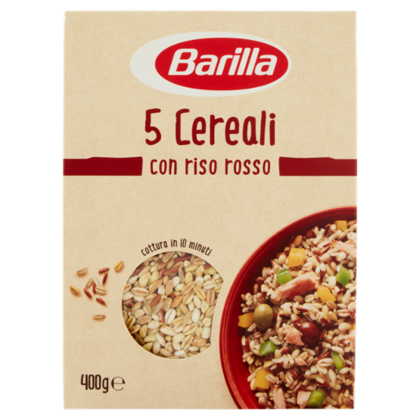 Barilla 5 Cereali con Riso Rosso Fonte di fibre 400 g