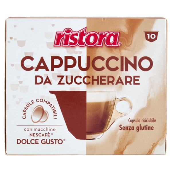 ristora Cappuccino da Zuccherare Capsule Compatibili con Macchine Nescafè Dolce Gusto 10 x 14 g