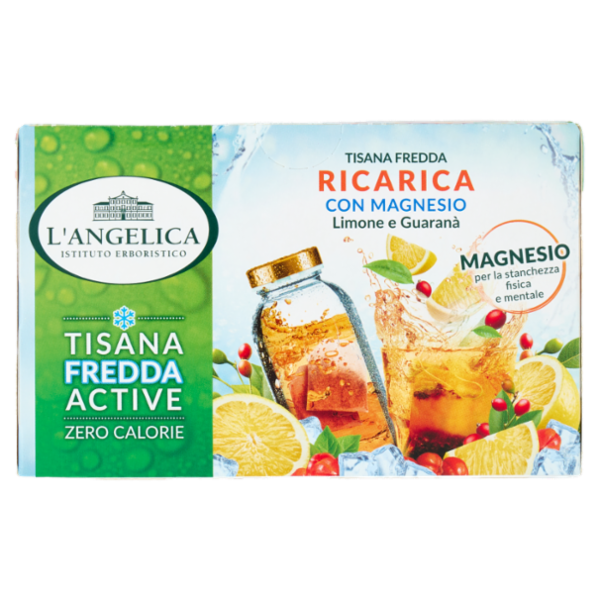 L'Angelica Tisana Fredda Ricarica con Magnesio Limone con Guaranà 18 Filtri 36 g