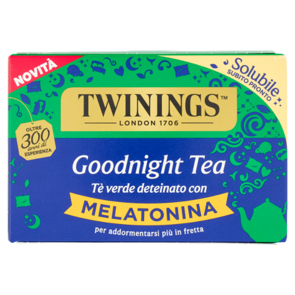 Twinings Goodnight Tea Tè Verde Deteinato solubile con Melatonina 12 bustine The 48 g