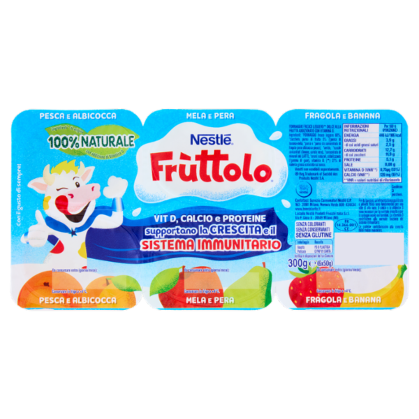 NESTLÉ FRUTTOLO Pesca e Albicocca - Mela e Pera - Fragola e Banana 6x50g