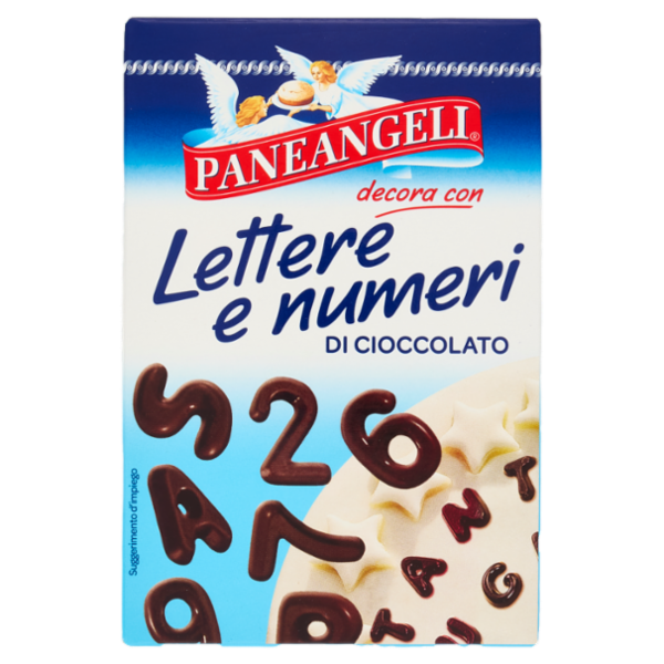 PANEANGELI decora con Lettere e numeri di Cioccolato 60 g