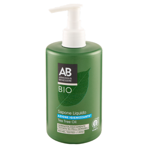 Armonia & Benessere Sapone Liquido Azione Igienizzante Bio con Tea Tree Oil 300 ml
