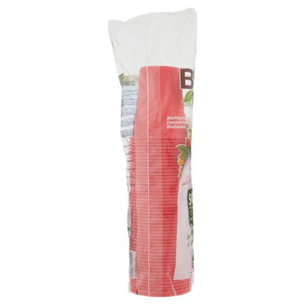 Bio Table i colori della natura Bicchieri 20 cl Compostable Rosso 50 pz