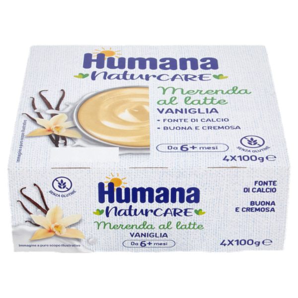 Humana NaturCare Merenda al latte Vaniglia 4 x 100 g