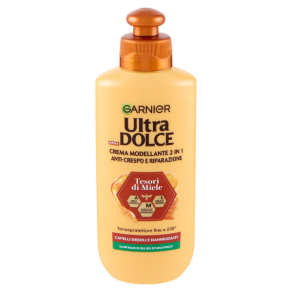 Garnier Ultra Dolce Tesori di Miele Crema Modellante 2 in 1 Anti-Crespo e Riparazione 200 ml