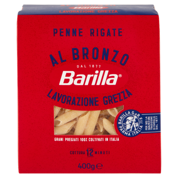 Barilla Pasta Al Bronzo Penne Rigate 100% grano italiano 400g