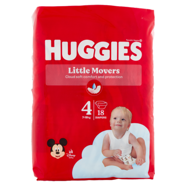 Huggies Little Movers Pannolini 4 7-18 Kg 18 pz