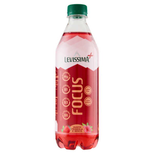 LEVISSIMA⁺ Focus, Acqua Minerale Naturale, Gusto Fragola e Ibisco 50 cl