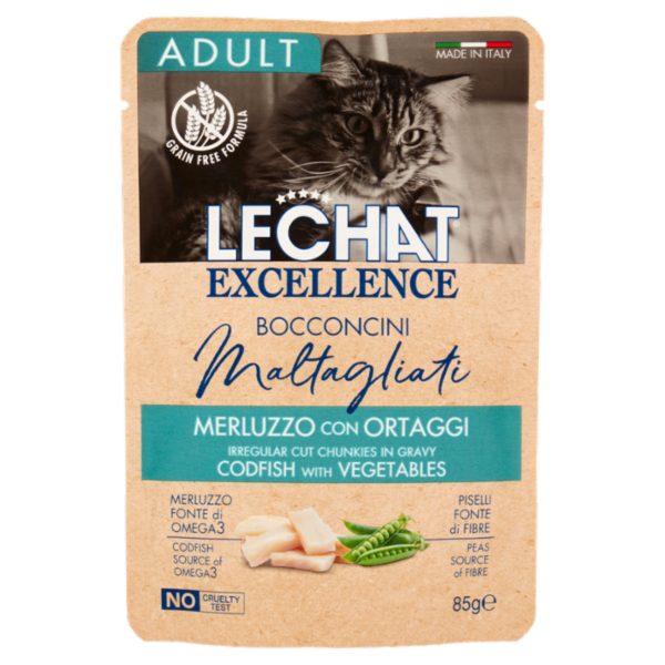LeChat Excellence Bocconcini Maltagliati Merluzzo con Ortaggi 85 g