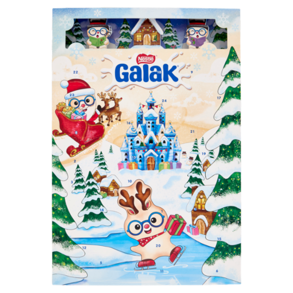 GALAK Calendario Avvento Personaggi di Cioccolato Bianco e Cereali 196,8g