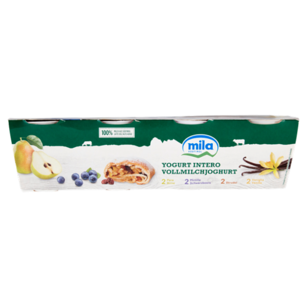 mila Yogurt Intero 2 Pera - 2 Mirtillo - 2 Strudel - 2 Vaniglia 8 x 125 g