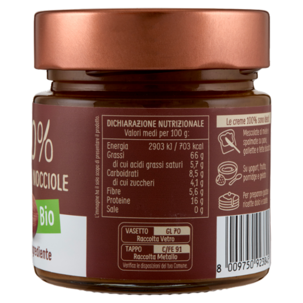 Euro Company 100% Crema di Nocciole Bio 175 g