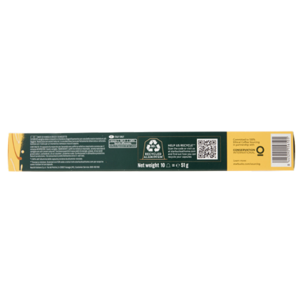 STARBUCKS Creamy Vanilla Flavoured by Nespresso Caffè alla Vaniglia 10 capsule 51 g