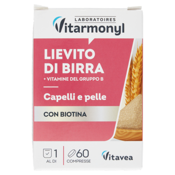 Laboratoires Vitarmonyl Lievito di Birra + Vitamine del Gruppo B Capelli e pelle 60 Compresse 39 g