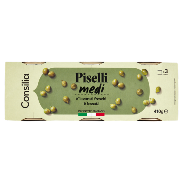 Consilia Saper Scegliere Piselli Medi Lessati 3 x 410 g