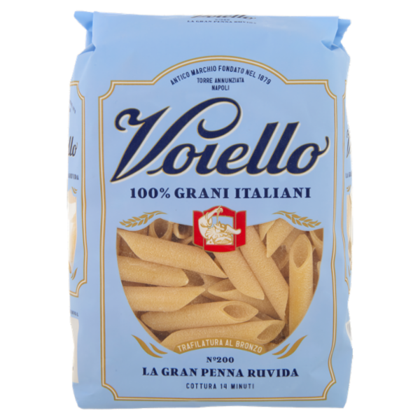 Voiello Pasta La Gran Penna Ruvida N°200 grani 100% italiani Trafilata bronzo 500g