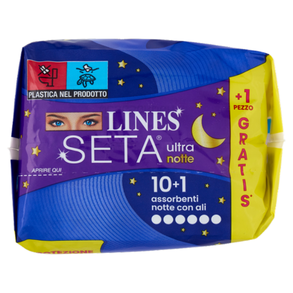 Lines Seta ultra notte con ali 10 + 1 pz
