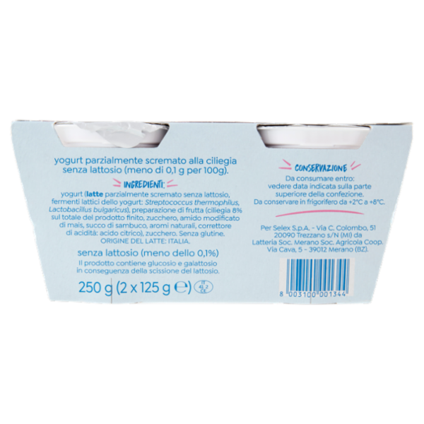 Selex Vivi Bene Yogurt Magro alla Ciliegia Senza Lattosio 2x125 g