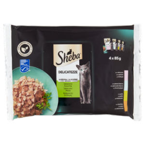 Sheba Delicatezze In Gelatina Cibo Umido Gatto Selezione Assortita 4x85g