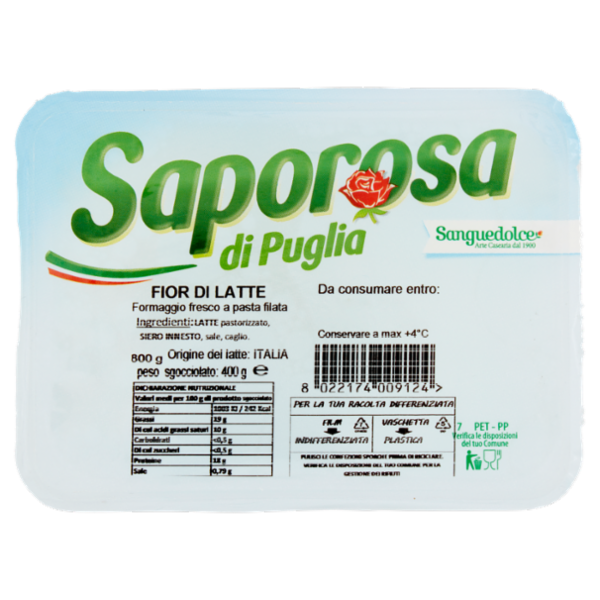 Saporosa di Puglia Fior di Latte 400 g