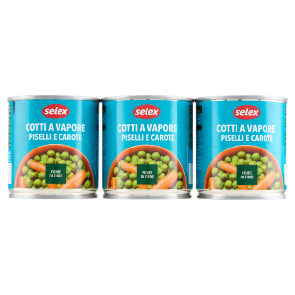Selex Piselli e Carote al Vapore 3x150 g