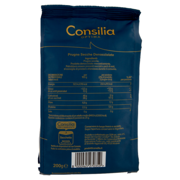 Consilia Optima Prugne Secche Denocciolate 100% Italiane 200 g