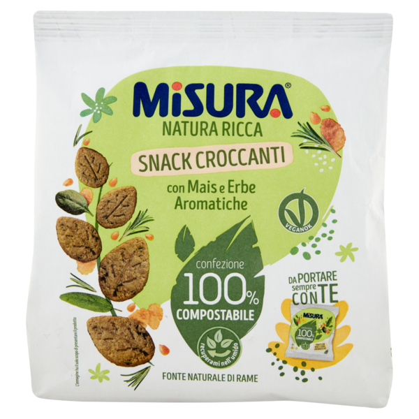 Misura Natura Ricca Snack Croccanti con Mais e Erbe Aromatiche 7 x 32 g