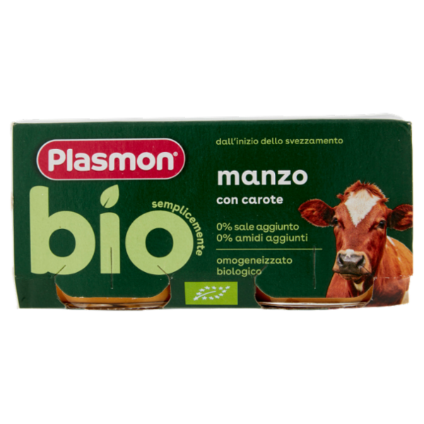 Plasmon semplicemente bio manzo con carote 2 x 80 g